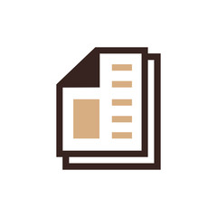 paper icon and Logo vector brown color