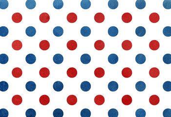 Fototapeta premium Watercolor dark blue and red dot background.