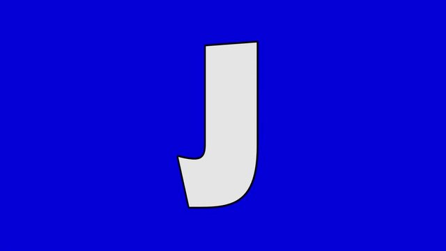 Letter J and  Jackal  (foreground)	Animated animal alphabet. Motion graphic with chroma key. Animal in a foreground of a letter.