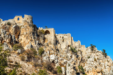 Fototapeta na wymiar Saint Hilarion Castle. Kyrenia mountain range, Cyprus