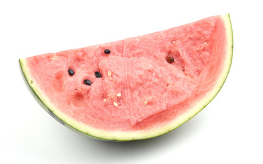 A piece of watermelon on white background