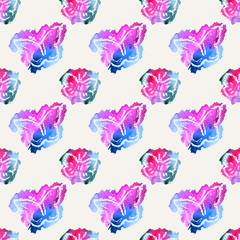 Beautiful watercolor butterflies on white background, seamless pattern