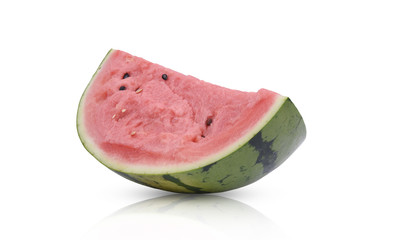 A piece of watermelon on white background