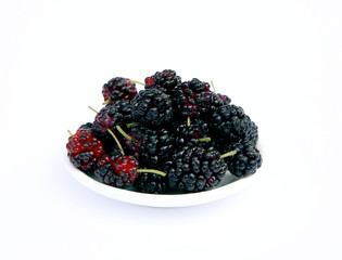 Colorful mulberry on a white background