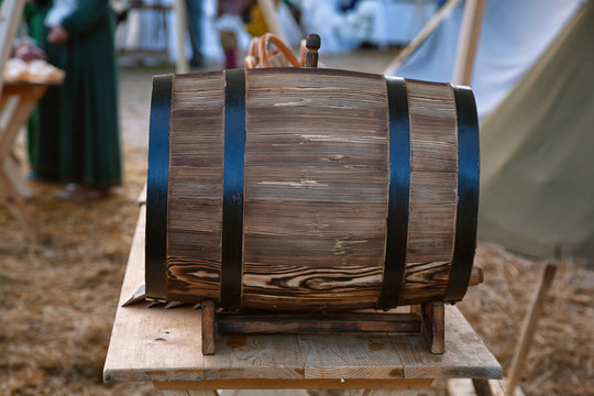 Antique wooden barrel for wine