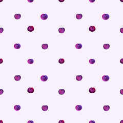 Watercolor blueberries. Hand drawn illustration, cute seamless pattern