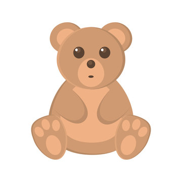 Cute baby bear cartoon vector illustration.