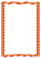 Frame of ribbon with the colors of the Spain flag