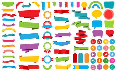 Ribbon Labels Stickers Banners Vector