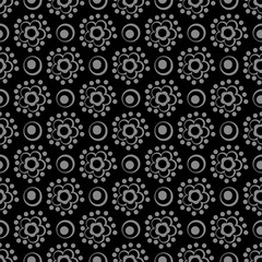 Elegant antique silver and black background 415_round cross dot line flower
