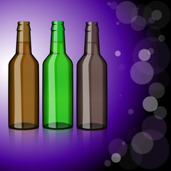 Three bottles of beer. Refreshment