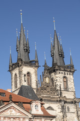 Fototapeta na wymiar Tyn Church in Prague, Czech Republic 