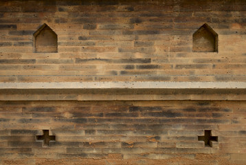 Brick wall design from temple in Northern Thailand