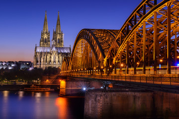 The Cologne Cathedral at sunset