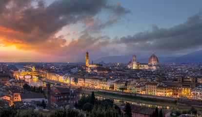 Fototapeta na wymiar Panorama of Florence, the capital of Renaissance, in Italy