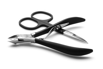 manicure tools - shears, nail wire cutters on a white background