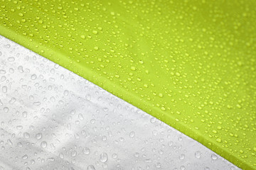 Fototapeta premium Rain water drop on green background
