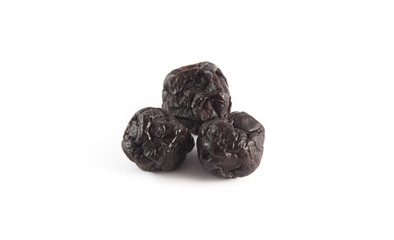 dried plum isolated on white background