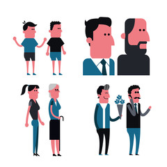cartoon icon set. People design. Vector graphic