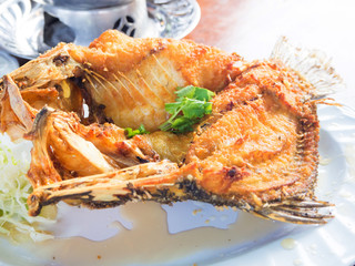 Deep fish fried with fishsauce