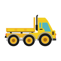 Under construction concept represented by truck icon. isolated and flat illustration 