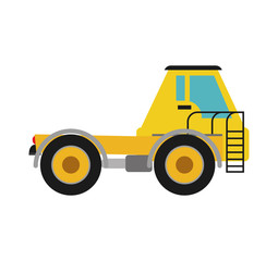 Under construction concept represented by truck icon. isolated and flat illustration 
