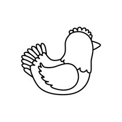 Farm animal concept represented by chicken cartoon icon. isolated and flat illustration 