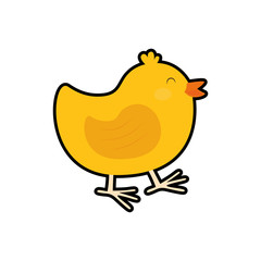 Farm animal concept represented by chicken cartoon icon. isolated and flat illustration 