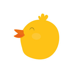 Farm animal concept represented by chicken cartoon icon. isolated and flat illustration 