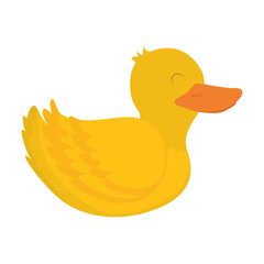 Farm animal concept represented by duck cartoon icon. isolated and flat illustration 