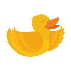Farm animal concept represented by duck cartoon icon. isolated and flat illustration 