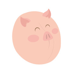 Farm animal concept represented by pig cartoon icon. isolated and flat illustration 