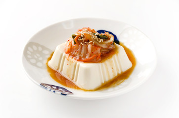 冷や奴のキムチのせ