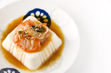 冷や奴のキムチのせ