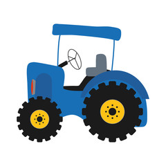 Farm animal concept represented by tractor icon. isolated and flat illustration 