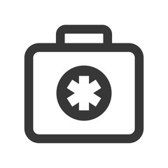 Medical and health care concept represented by medical kit icon. isolated and flat illustration 