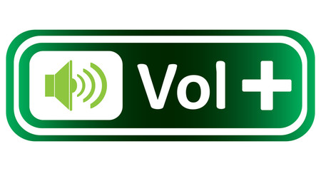 Long icon green vol plus sign