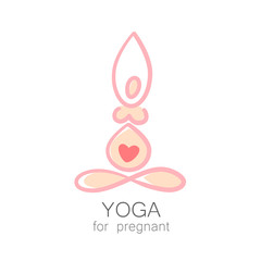Obraz premium yoga pregnant template