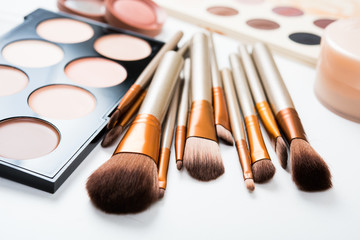 Professional makeup brushes and tools, make-up products set