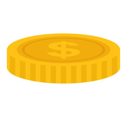 Money concept represented by gold coin icon. isolated and flat illustration 