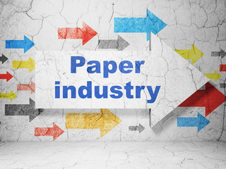 Industry concept: arrow with Paper Industry on grunge wall background