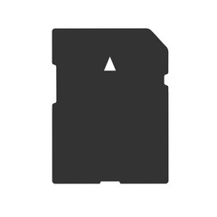 Memory card icon. Memory card silhouette. SD Memory Card. Flash drive icon. Vector illustration.