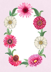 Watercolor floral wreath. Perfect for a greeting card