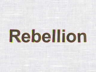 Political concept: Rebellion on fabric texture background