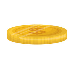 Money and financial item concept represented by coin icon. isolated and flat illustration 