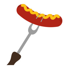Steak house concept represented by sausage icon. isolated and flat illustration 