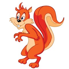 Cute Red Squirrel Cartoon Vector Illustration