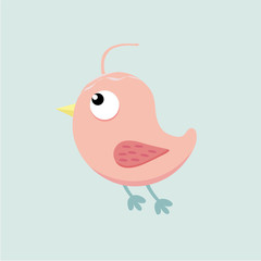 Little cute red in pastel colors. 