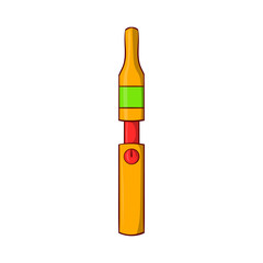 Yellow electronic cigarette icon, cartoon style