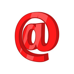 Obraz premium Red email sign icon, cartoon style